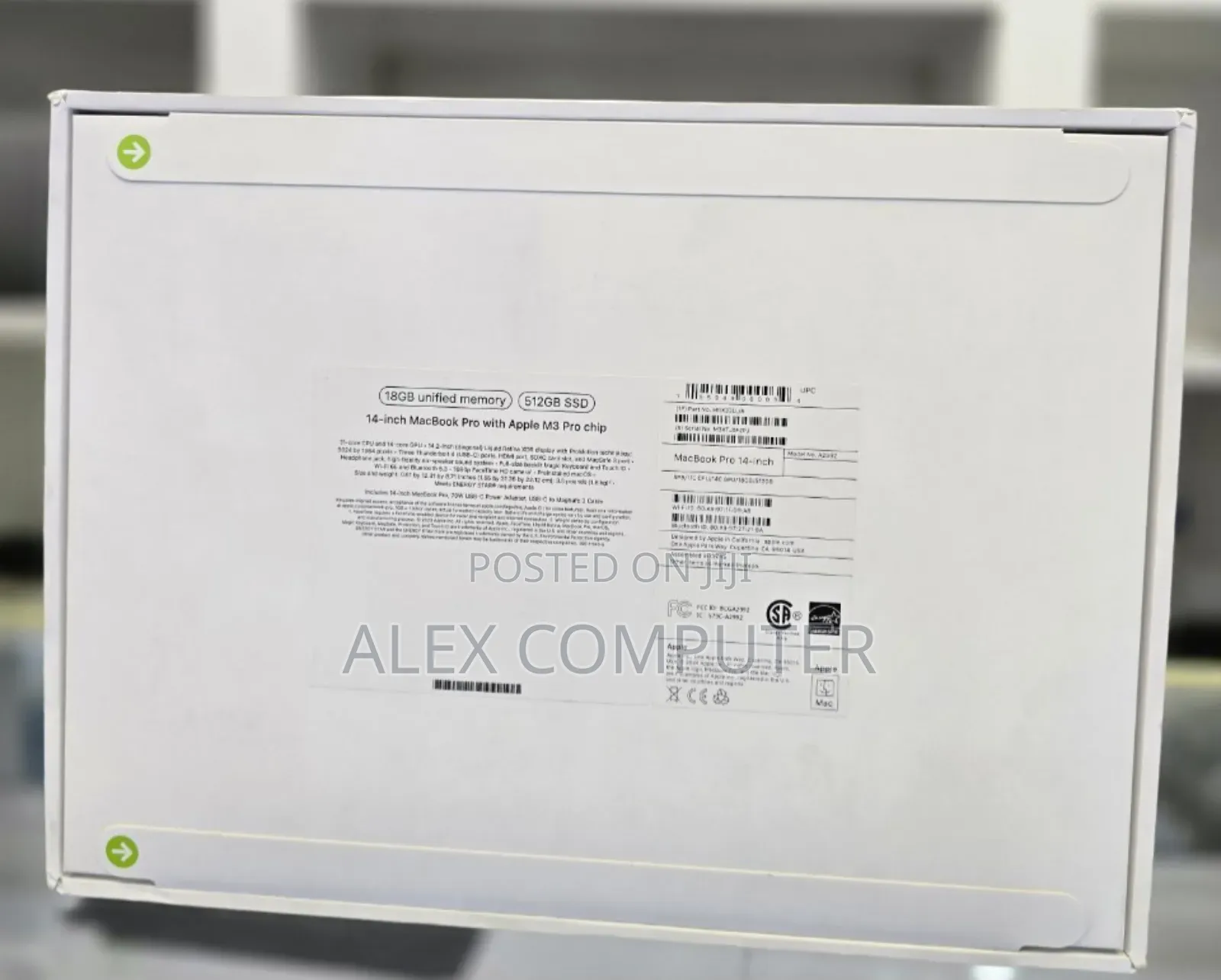 New Laptop Apple MacBook Pro 2023 M3 14-Inch 18GB Apple M3 SSD 512GB