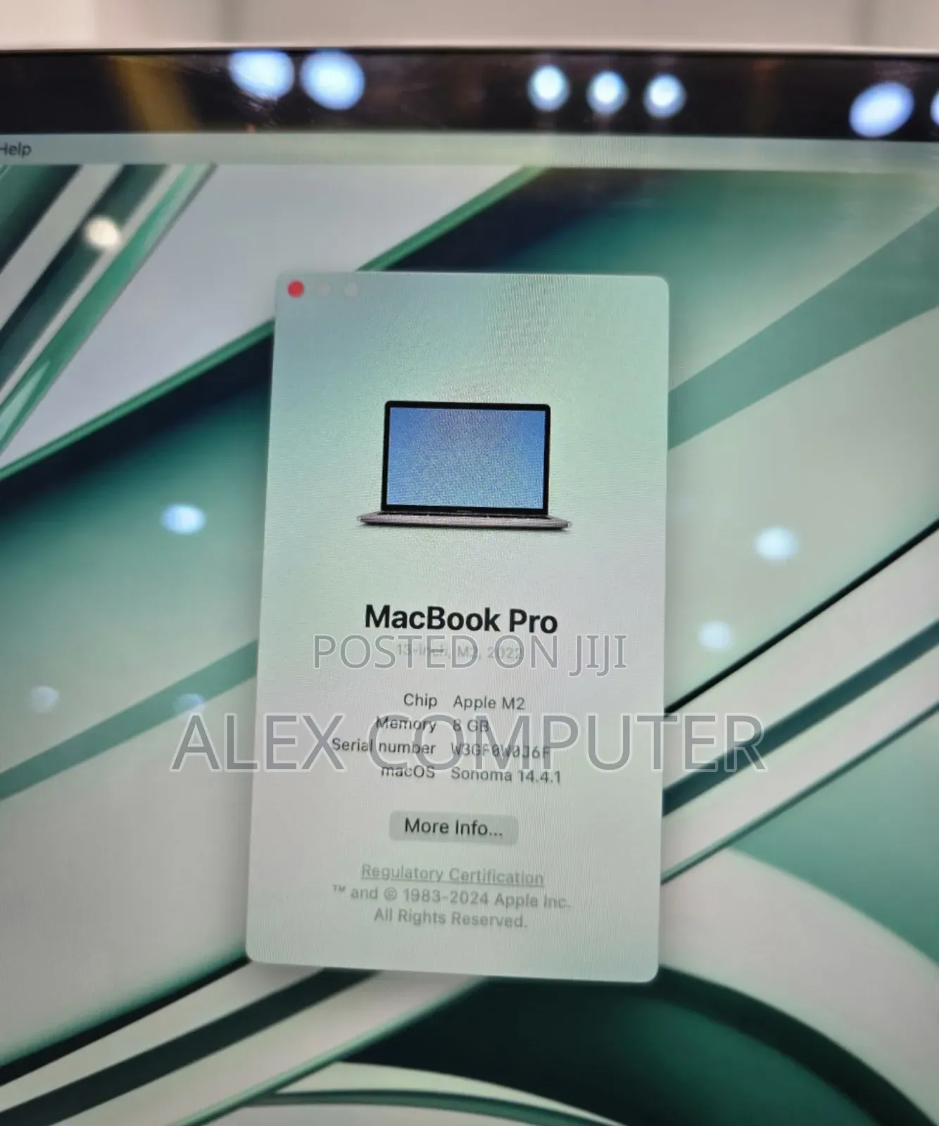 New Laptop Apple MacBook Pro 2022 M2 8GB Apple M2 SSD 256GB