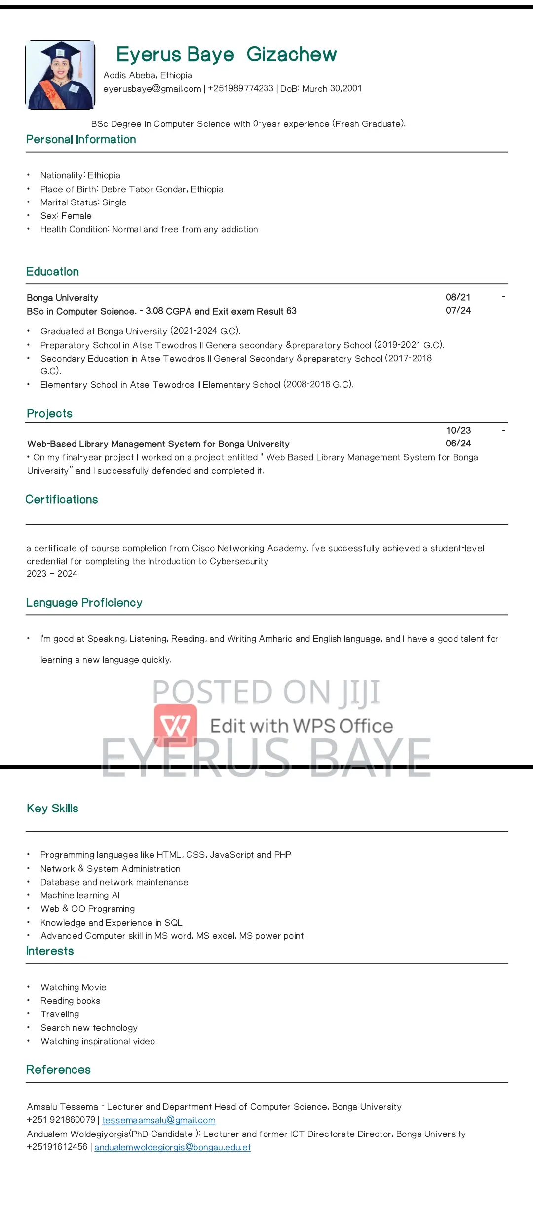 Part-Time Weekend CV