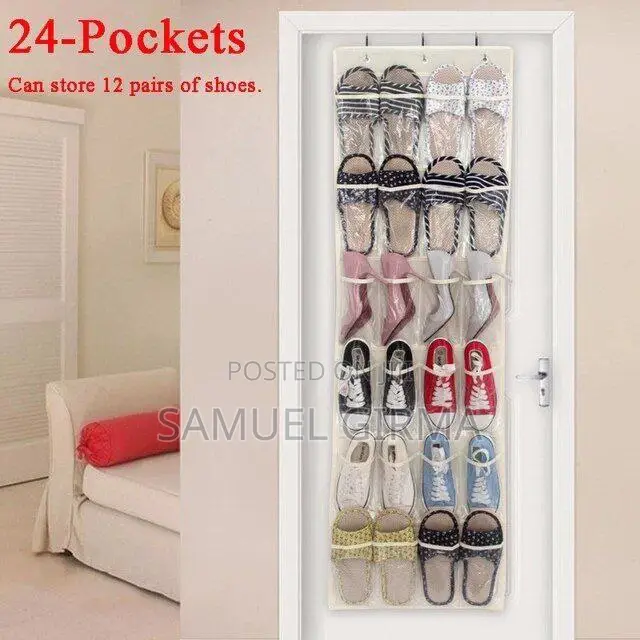 24 Pocket Over The Door Shoe Organizer