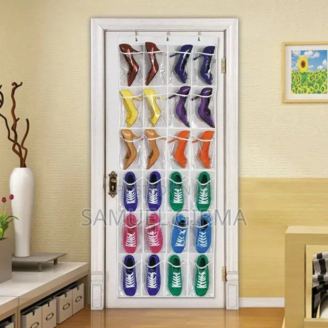 24 Pocket Over The Door Shoe Organizer