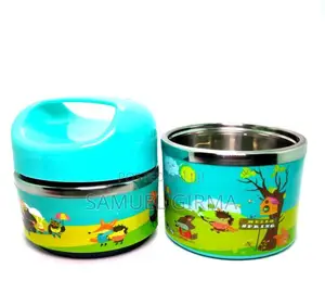 Photo - Stainless Steel 2 Tiers Kids Lunch Box