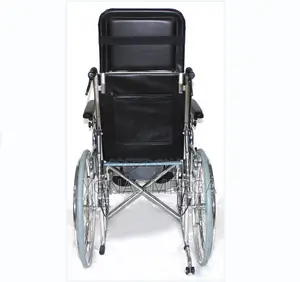 3-in-1 Folding Commode Shower Wheelchair - Silver / Black