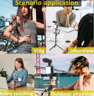 AY-49 Video Making Kit + Tripod + Mic + Remote +Phone Holder