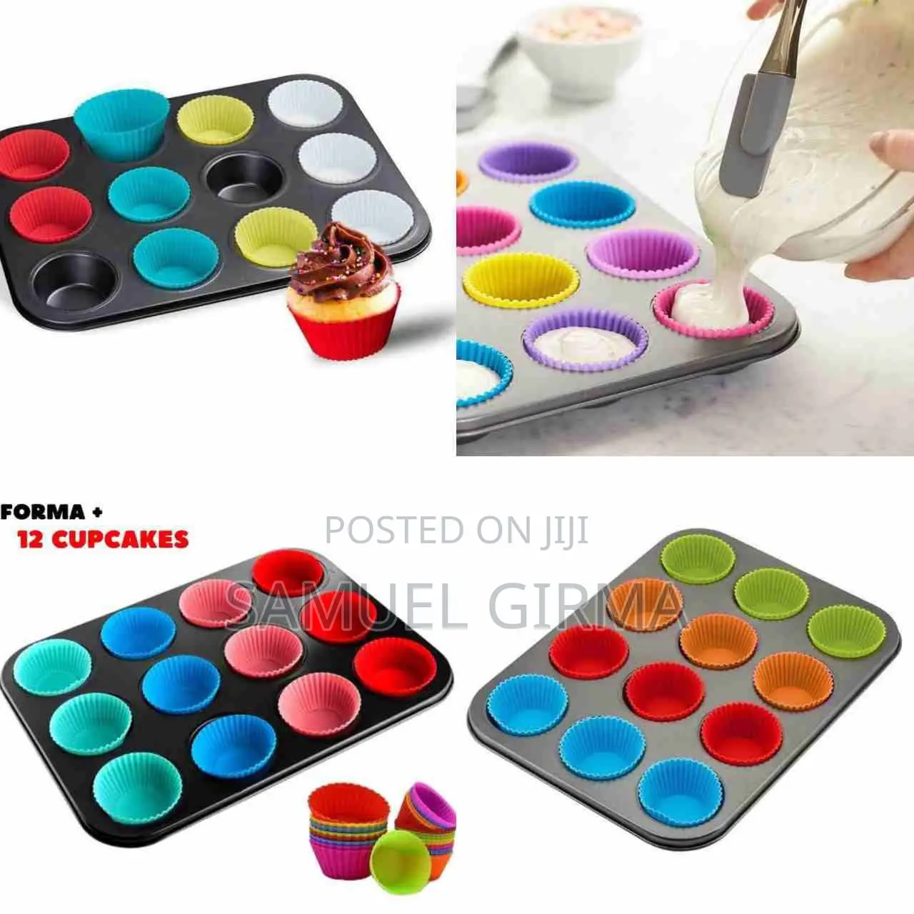 12 Holes Silicone Baking Muffin Pan