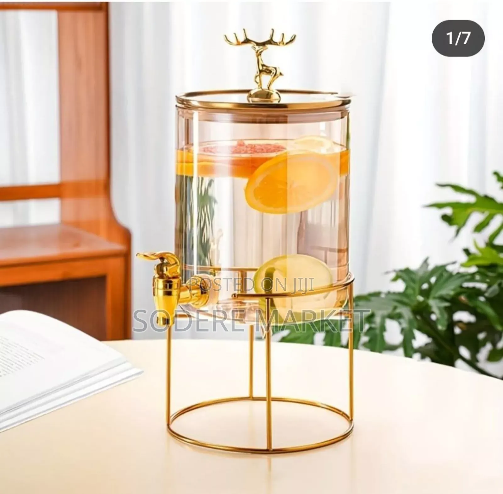 Glass Dispenser Jar With Rack