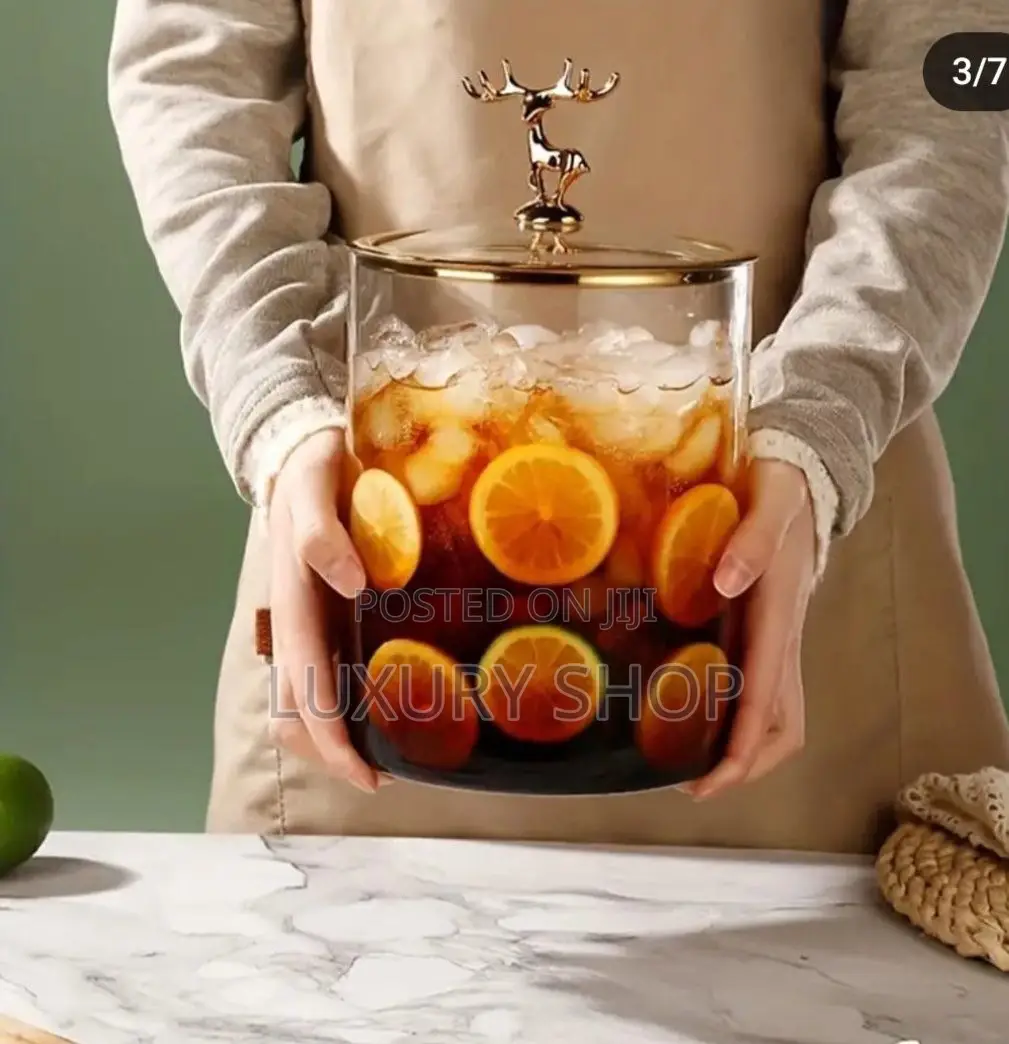 Glass Dispenser Jar With Rack