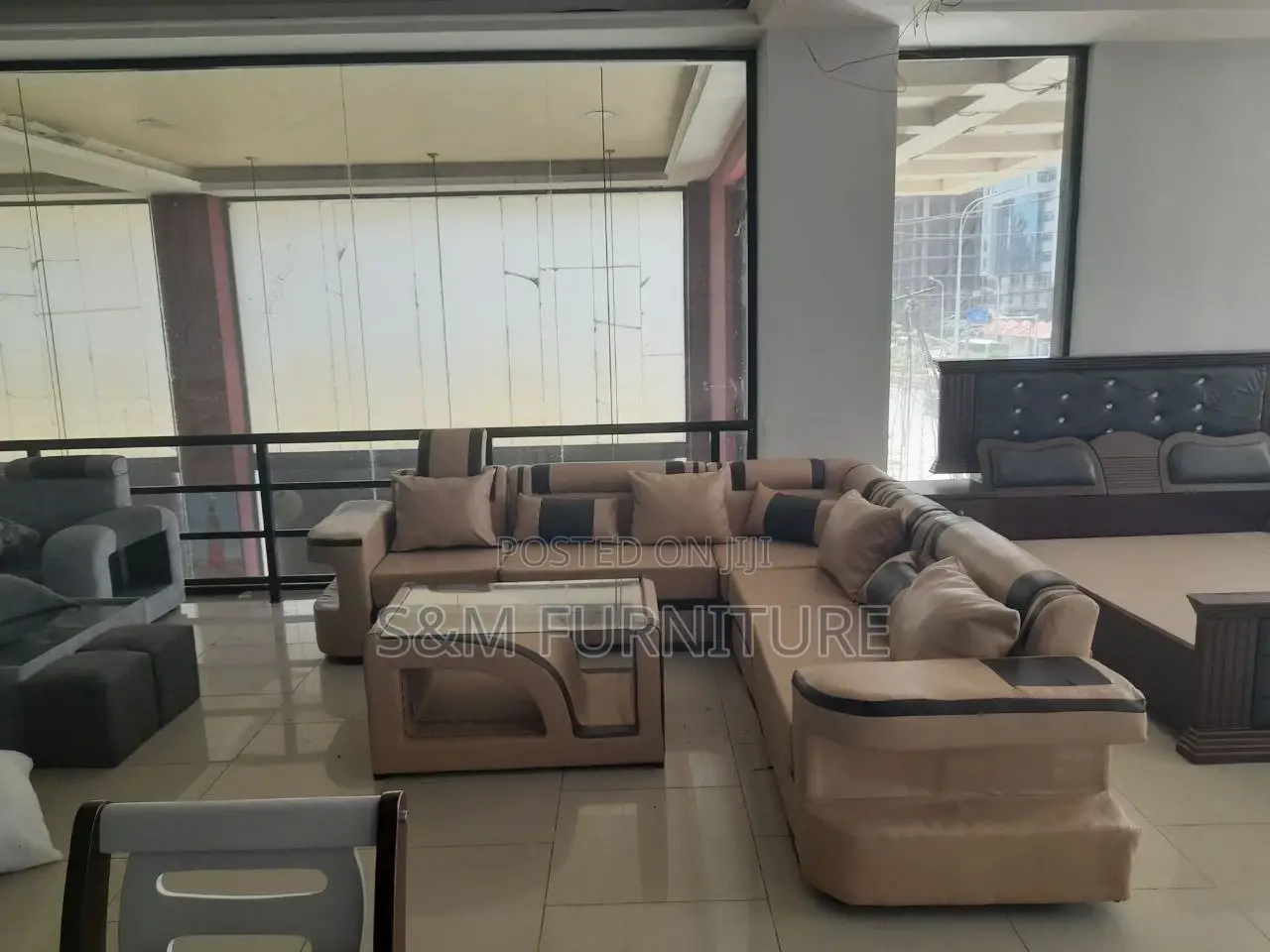 L Shape Full Leather Sofa