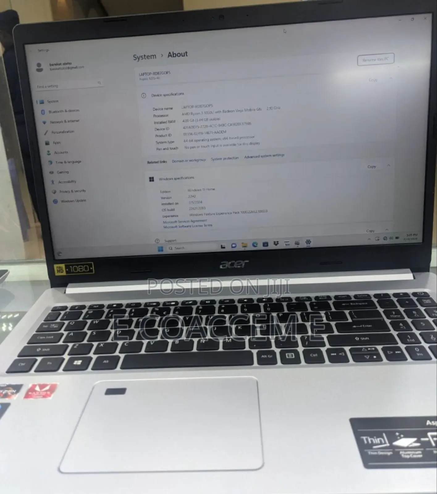 New Laptop Acer Aspire 5 8GB AMD Ryzen 3 SSD 512GB