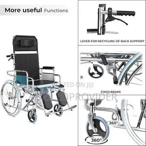 | Recliner Wheel Chair With Detachable Toilet Seat
