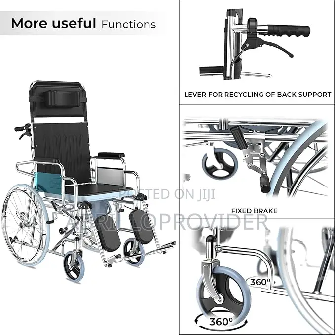 | Recliner Wheel Chair With Detachable Toilet Seat