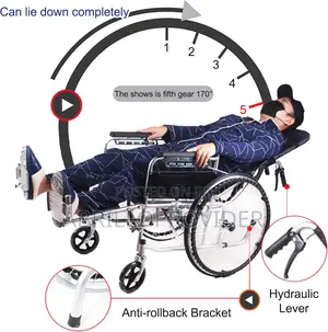 Wheelchair For Adults, Swing-away Elevating Leg Rests Toilet