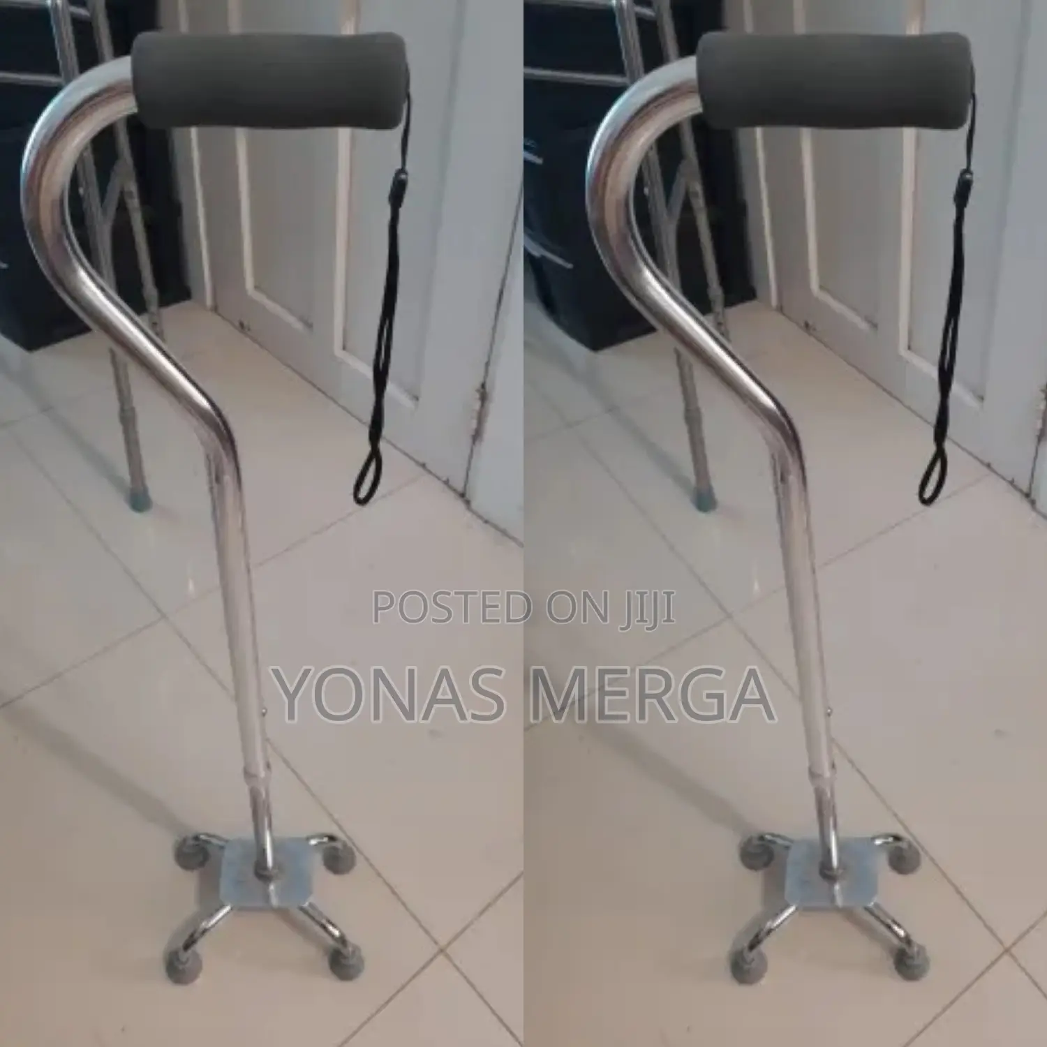 Aluminum Walking Quad Cane With Large Base for Balance