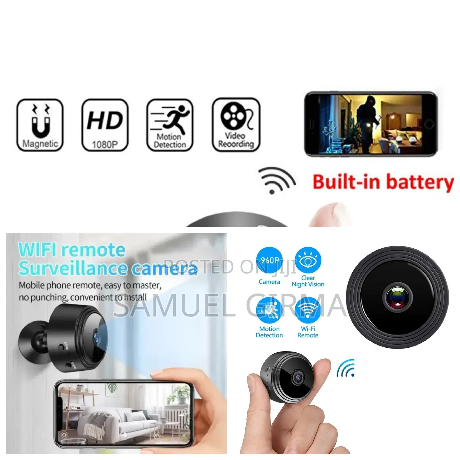 Mini Wifi Camera Night Vision Motion Detection Videocamera