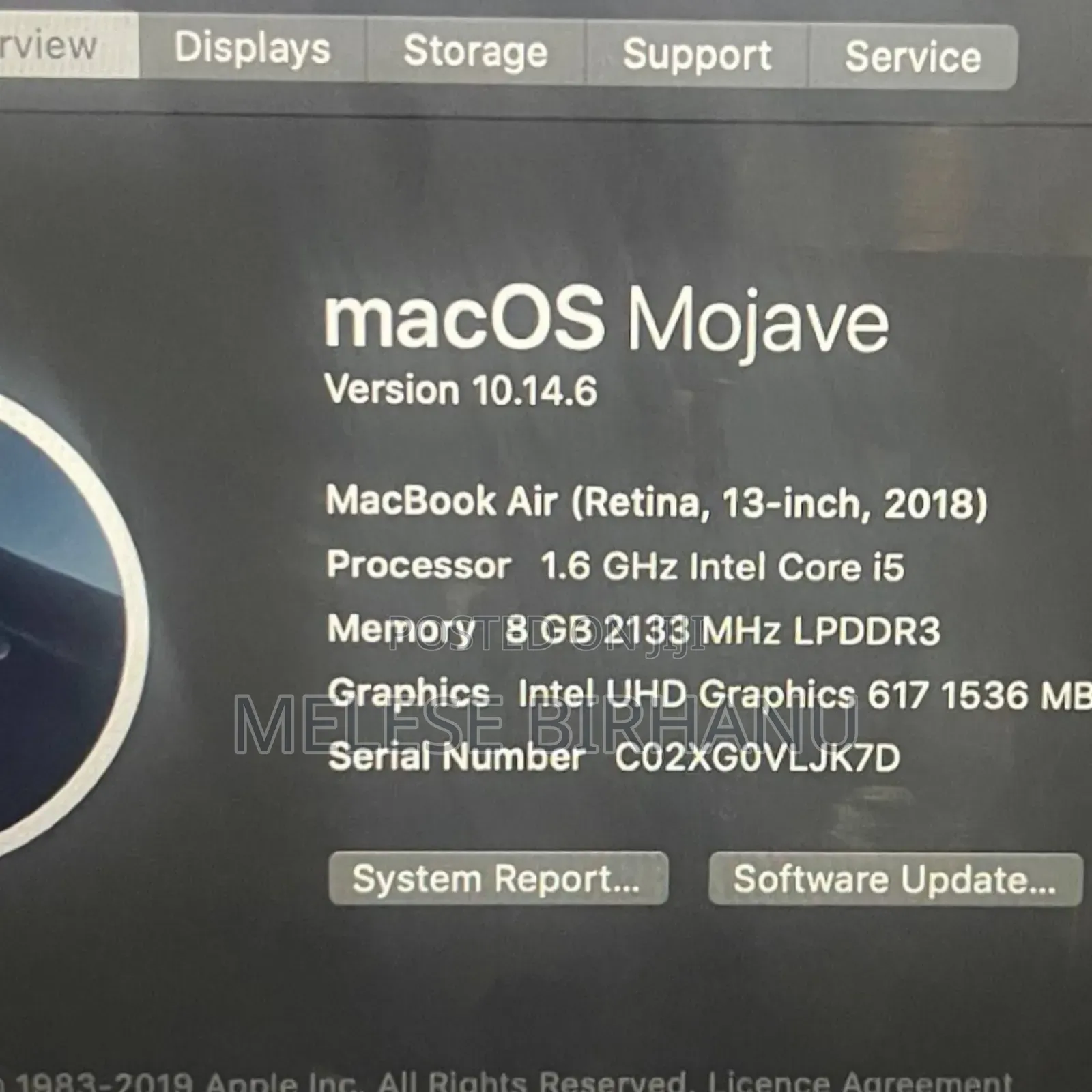 New Laptop Apple MacBook Air 2018 16GB Intel Core I5 SSD 256GB