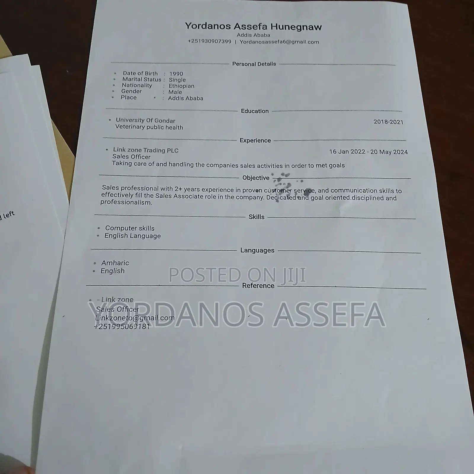 Part-Time Weekend CV