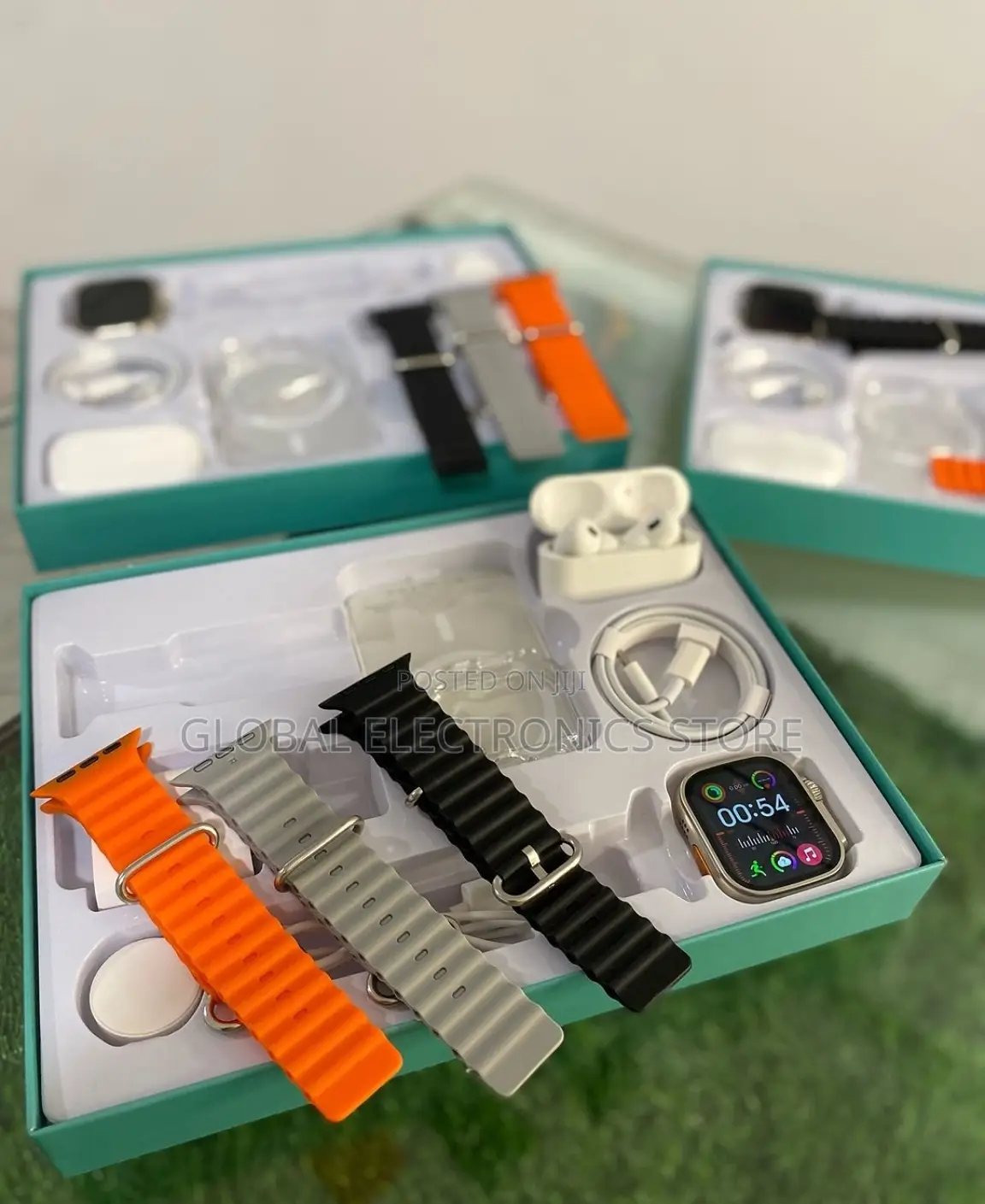 Smart Watch + Airpods + Power Bank + 3 Straps + Box + Cover