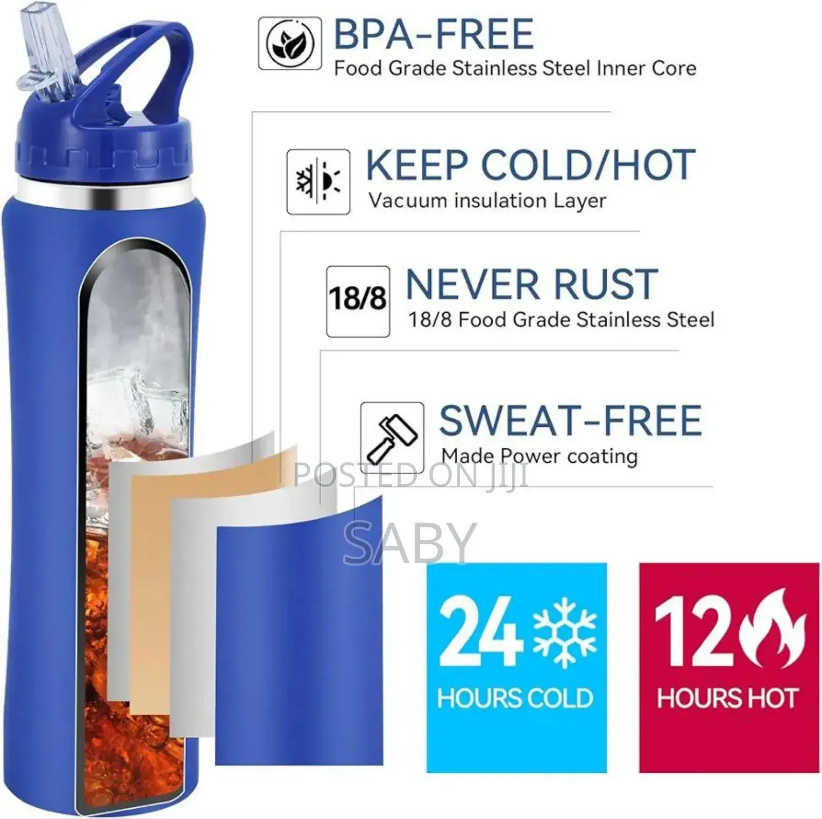 750ml Stainless Steel Water Bottle