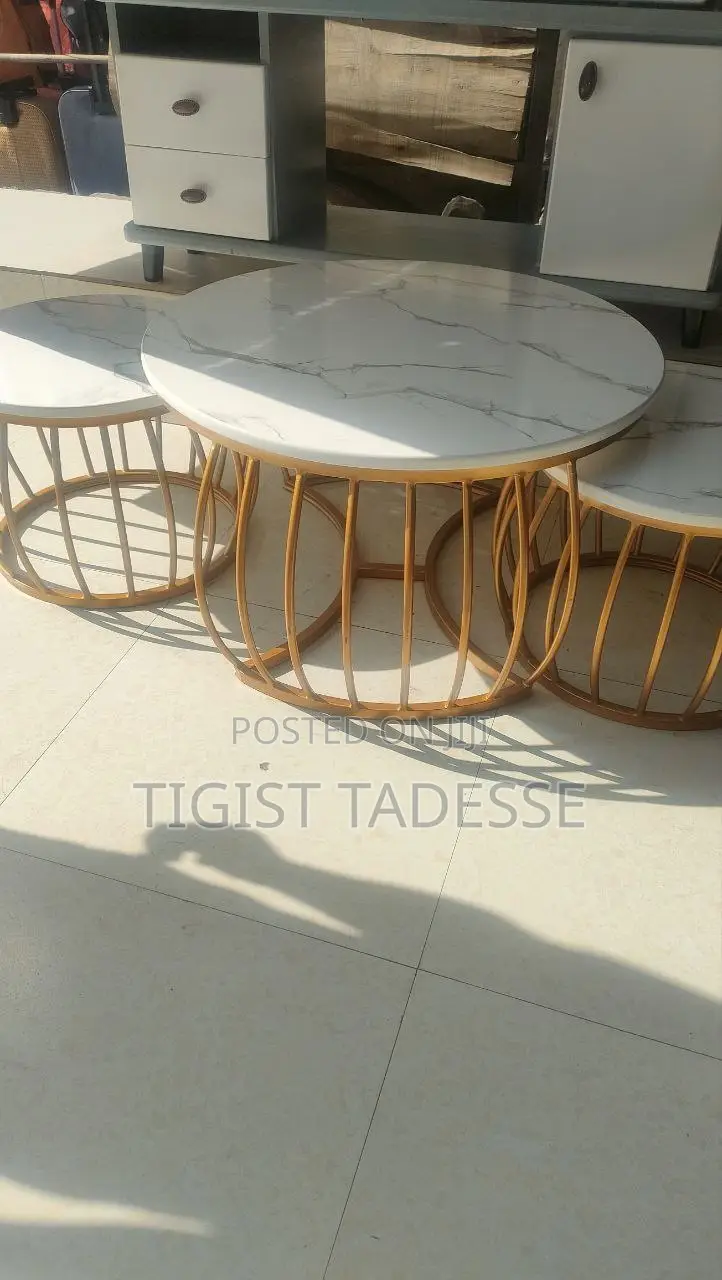 Center Table 3 PCS ፅድት ያለ ዘመናዊ