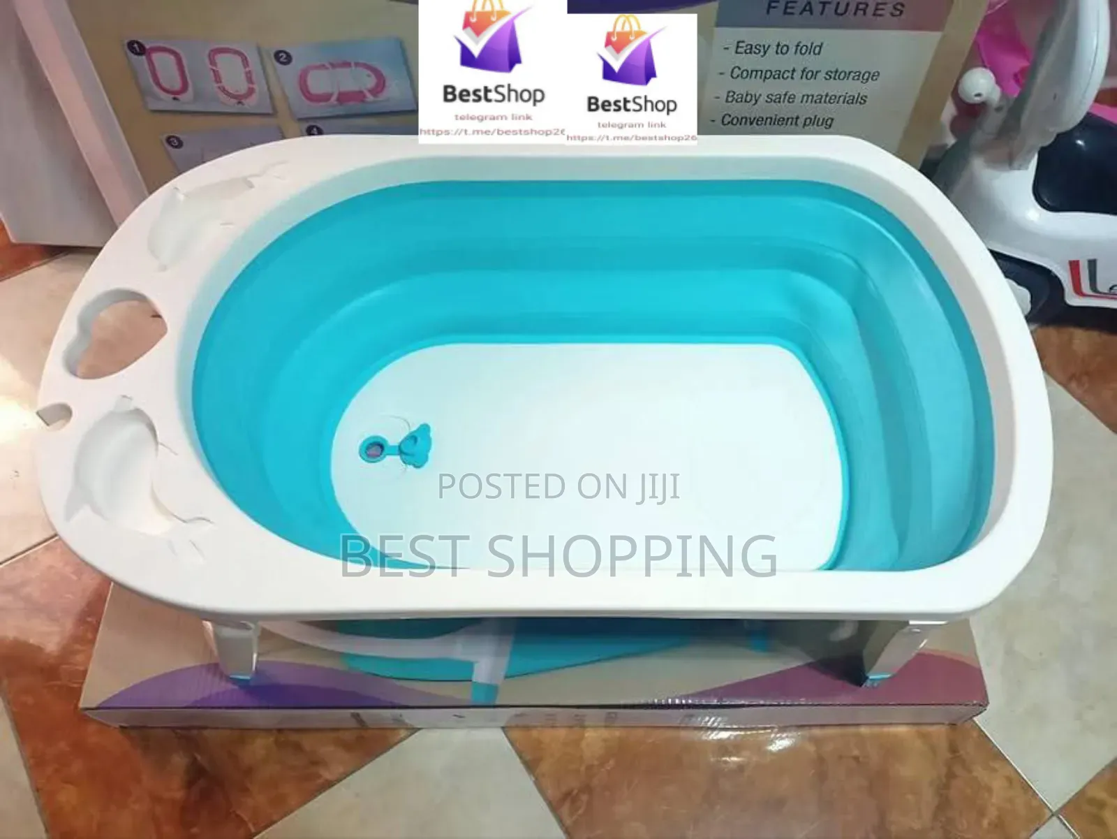 Foldable Baby Bath Tub/ተጣጣፊ የህፃናት ማጠቢያ ገንዳ