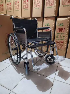, Folding, 250lb Capacity, Black Wheelchair