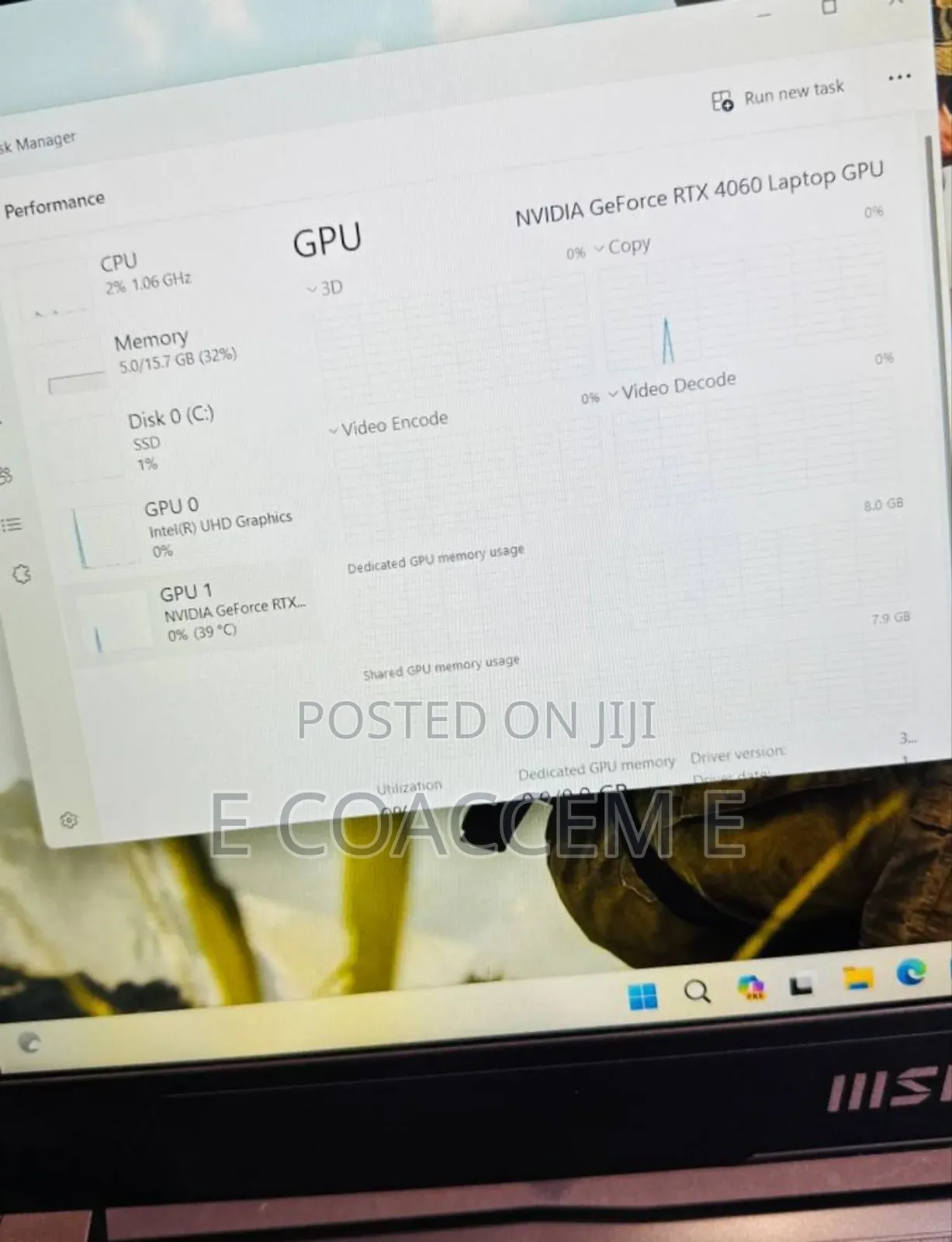 New Laptop MSI 16GB Intel Core I7 SSD 512GB