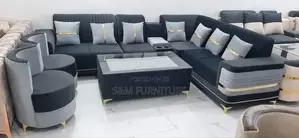 Photo - Cool L Shape Sofa With Table and Aluminium Sofa Legs