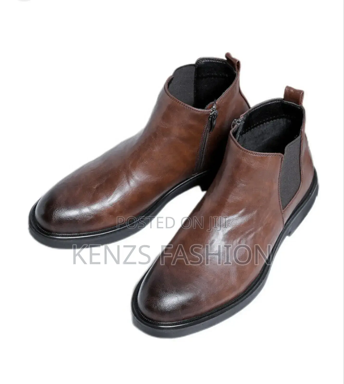 Men's Quality Leather Boots Side Zip