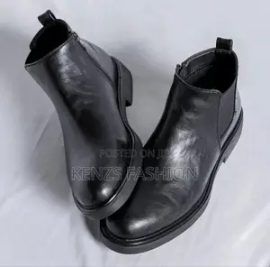 Men's Quality Leather Boots Side Zip