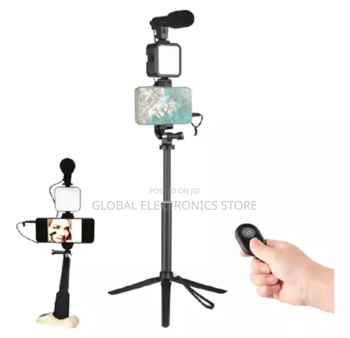 Vlogging Kit + Tripod + Phone Holder With Microphone Remote