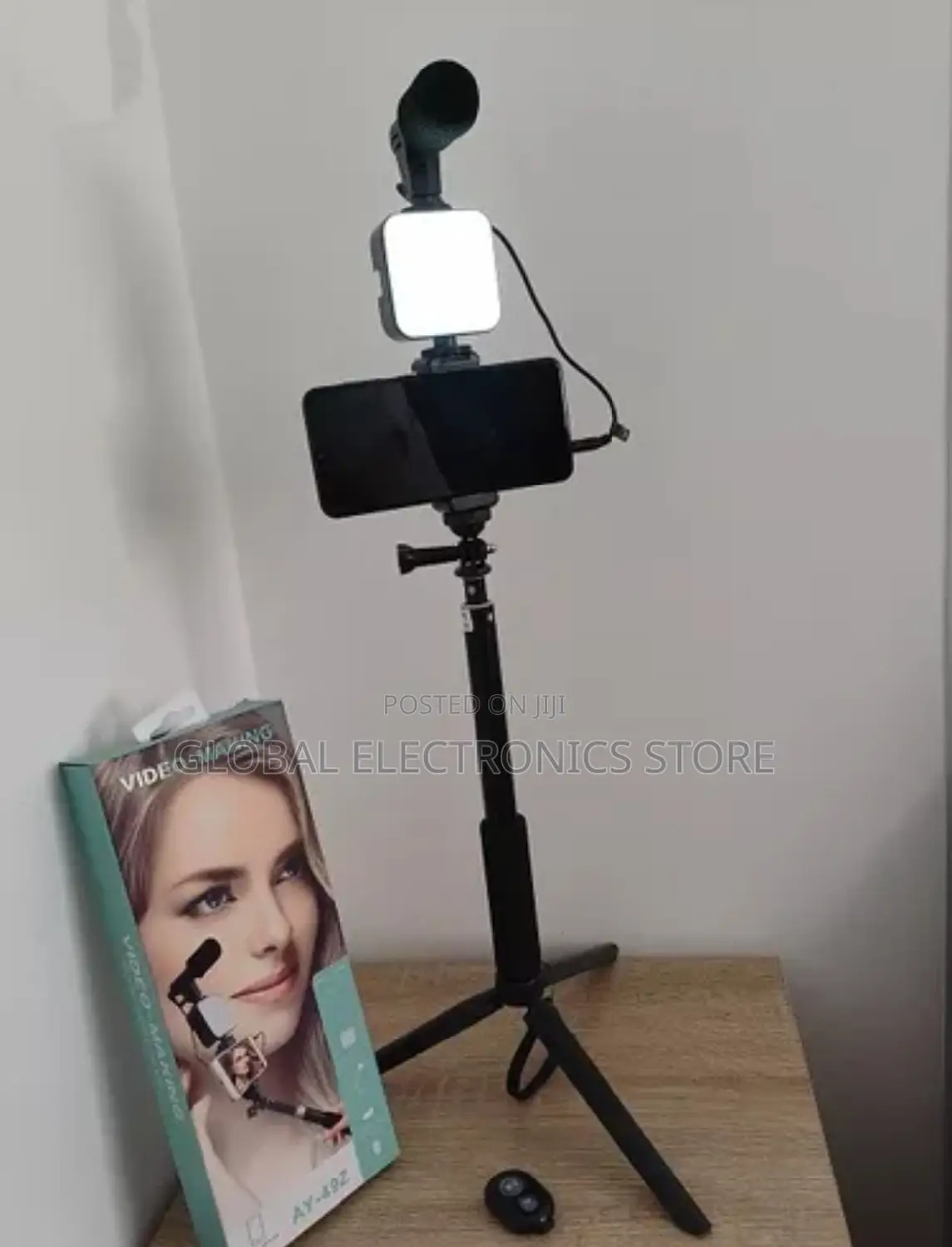 Vlogging Kit + Tripod + Phone Holder With Microphone Remote