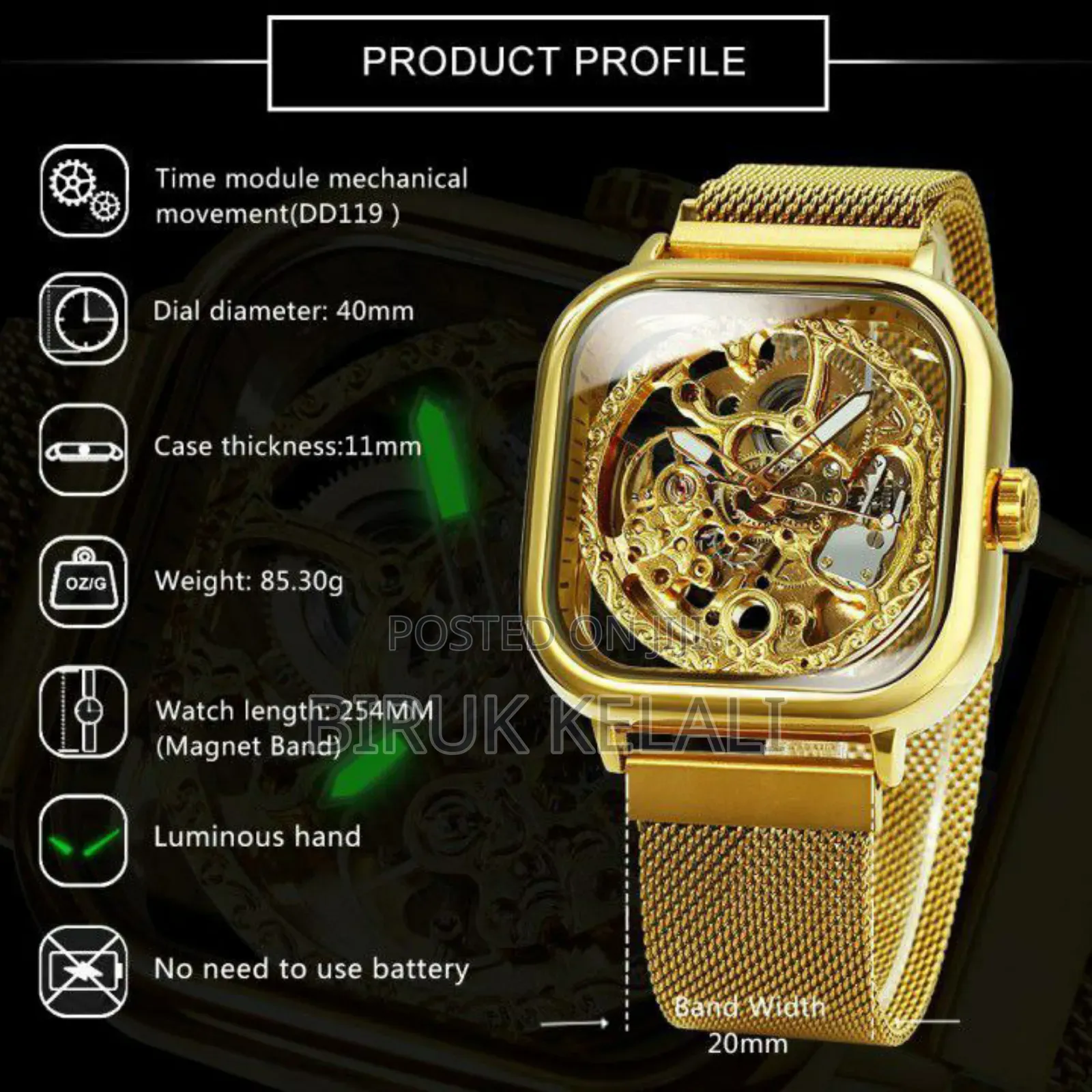 Forsining Full Transparent Gear Automatic Watch