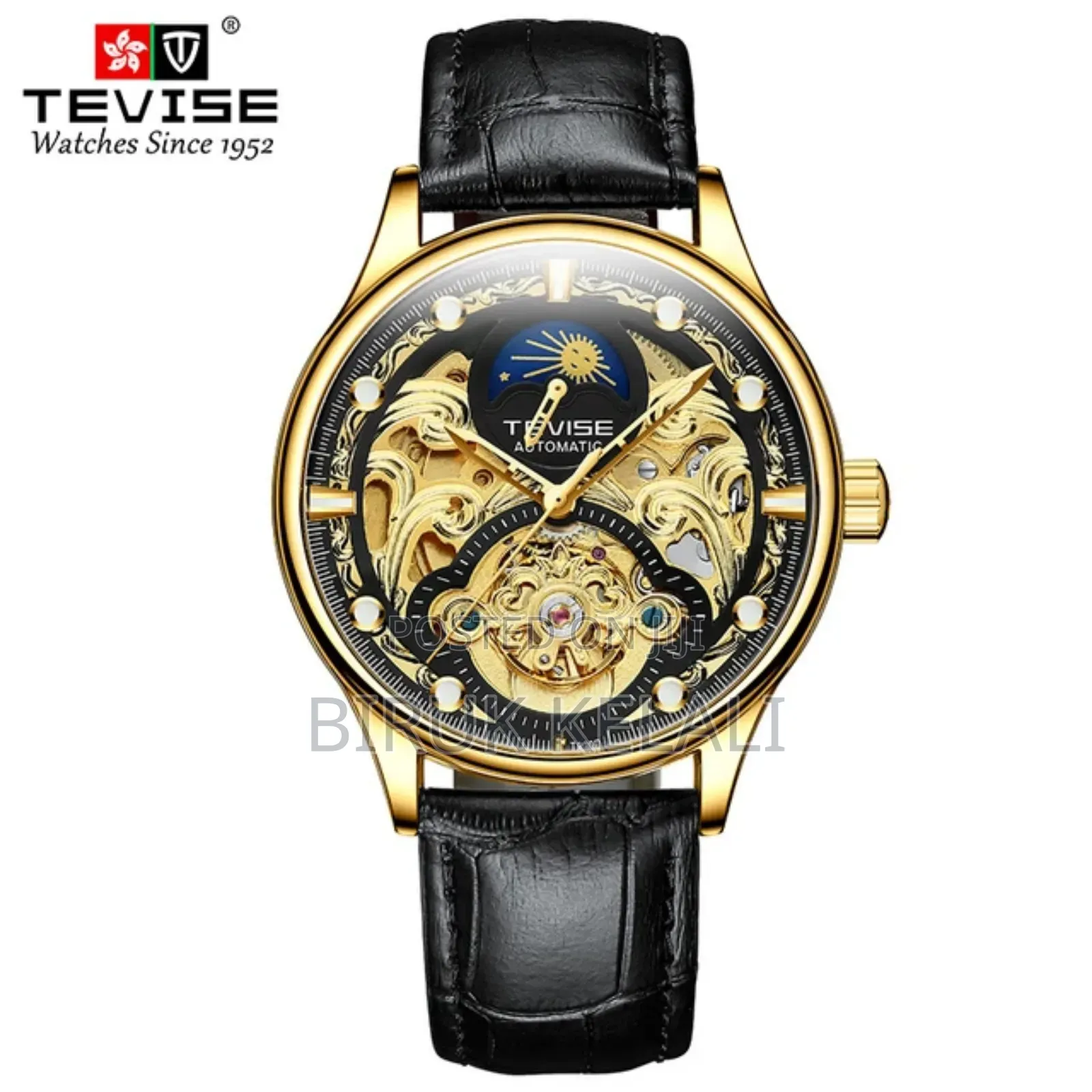 Tevise Full Automatic Leather Strap Watch