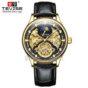 Tevise Full Automatic Leather Strap Watch
