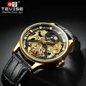 Tevise Full Automatic Leather Strap Watch