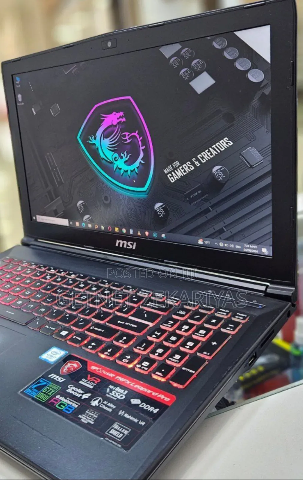 New Laptop MSI 8GB Intel Core I7 SSD 256GB