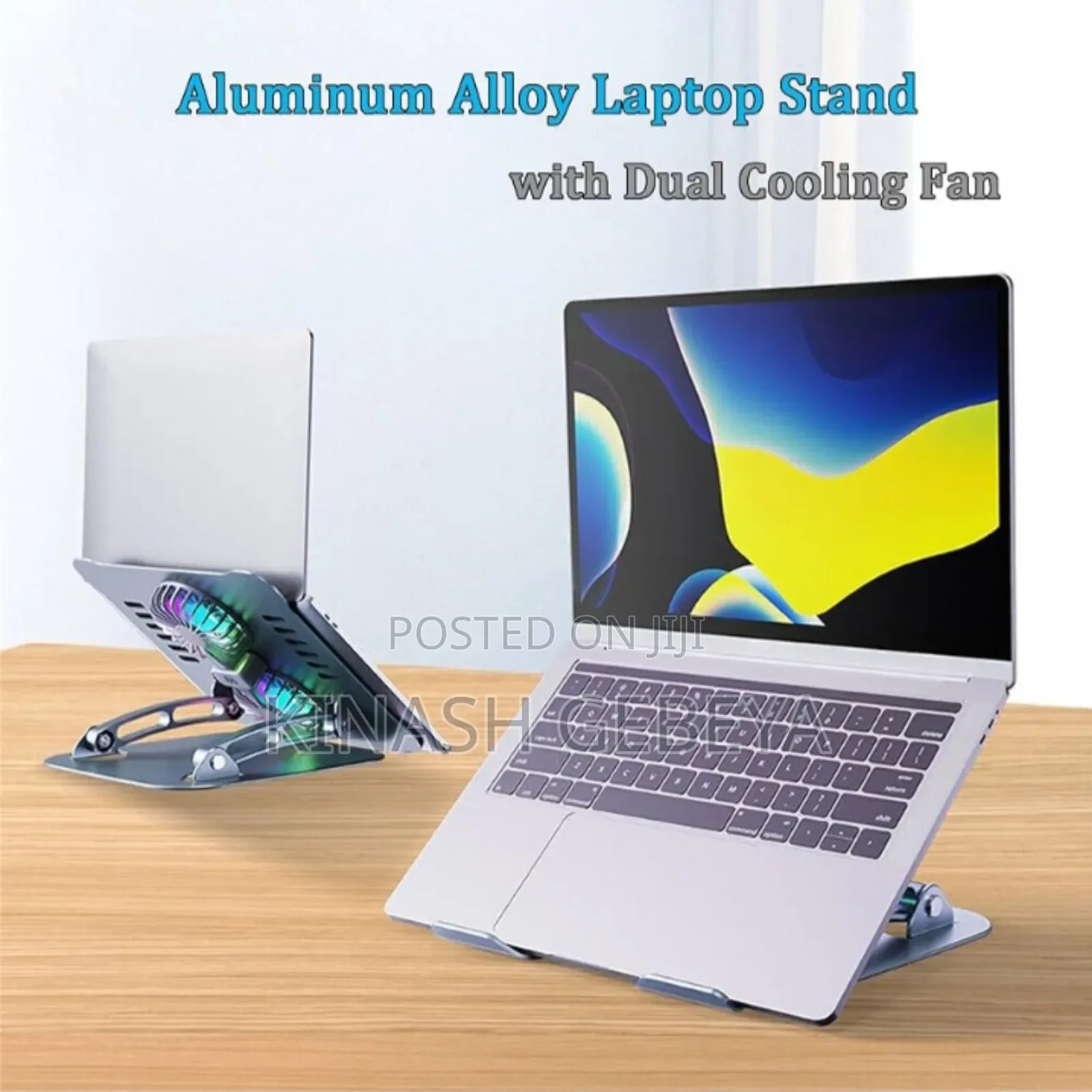 Adjustable Laptop Stand With 2 Cooling Fan
