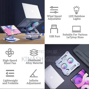 Adjustable Laptop Stand With 2 Cooling Fan
