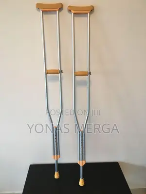 Photo - Aluminum Crutches for Walking, Crutches for Travel (Grey)