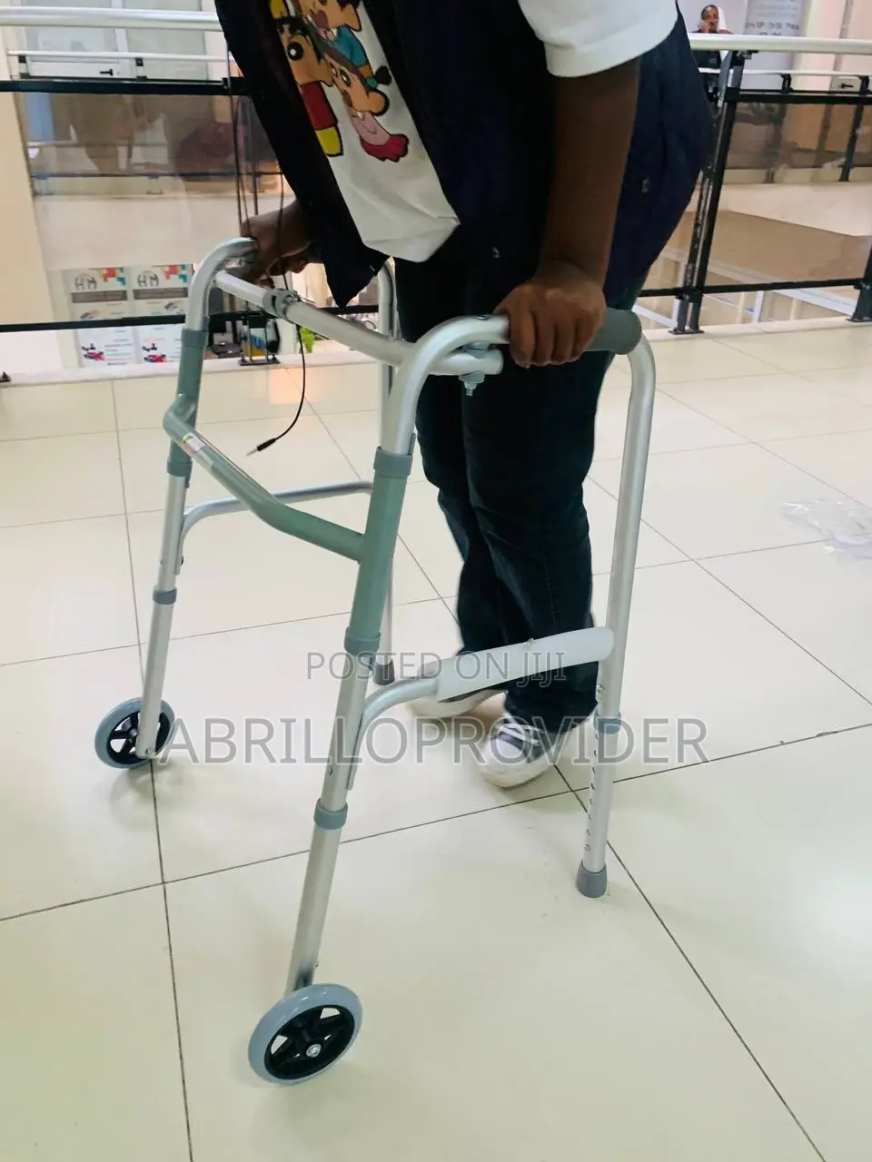 Extra Wide Adjustable Walker With Heavy Duty Support and Dua