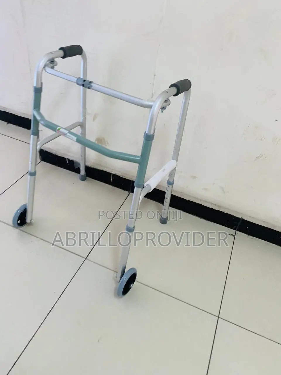 Walker With 5" Wheels Folding Mobility Walker Adjustable He