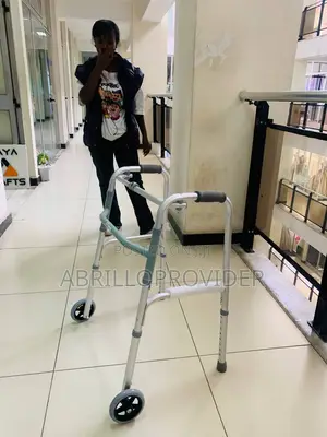 Photo - Foldable Standard Walker With 5" Wheels Folding Walker