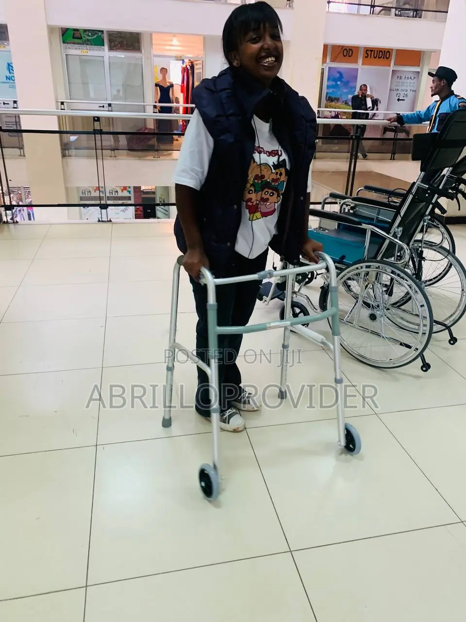 Wheels Folding Mobility Walker Adjustable Height Walker