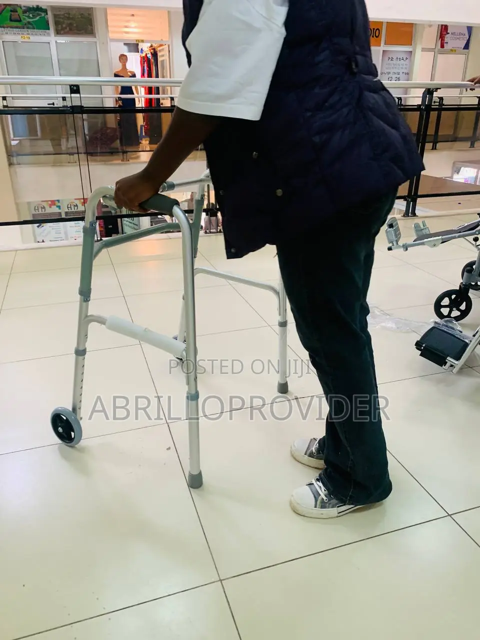 Alker With 5" Wheels Folding Mobility Walker Adjustable Heig