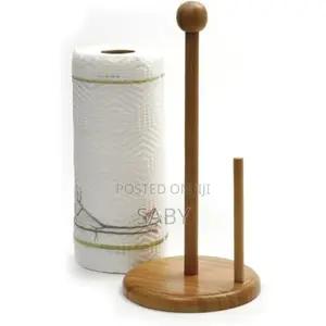 Bamboo Paper Towel and Tissue Stand