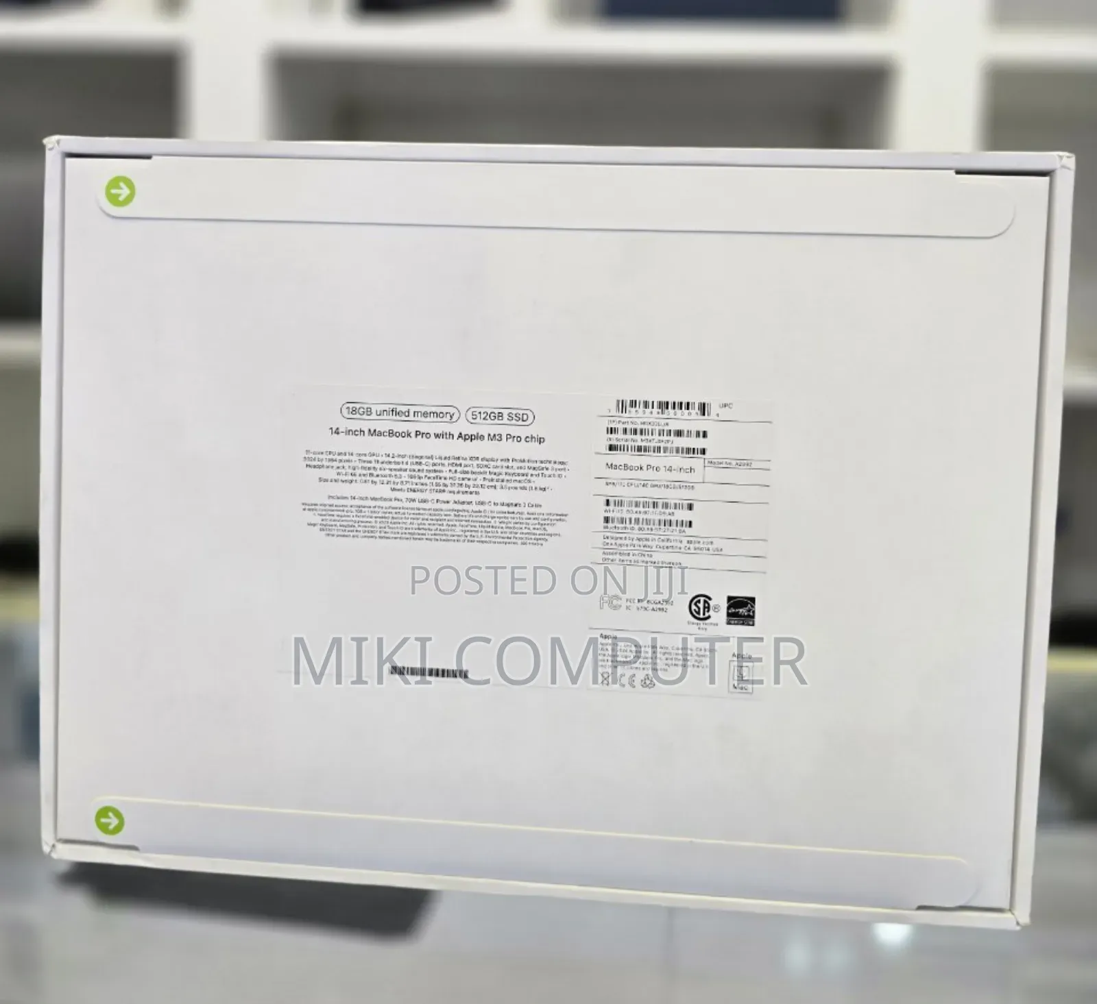 New Laptop Apple MacBook Pro 2023 M3 Pro 14-Inch 18GB Intel SSD 512GB