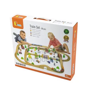 Beautiful Wooden Train and City Set, 90 PC