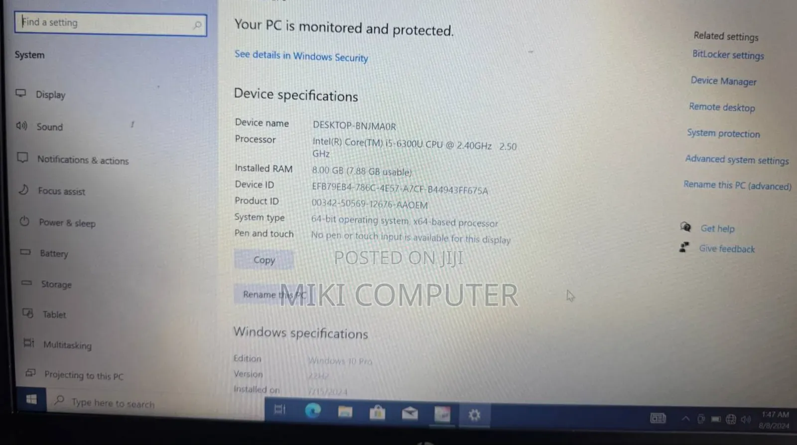 New Laptop HP EliteBook 840 8GB Intel Core I5 HDD 1T