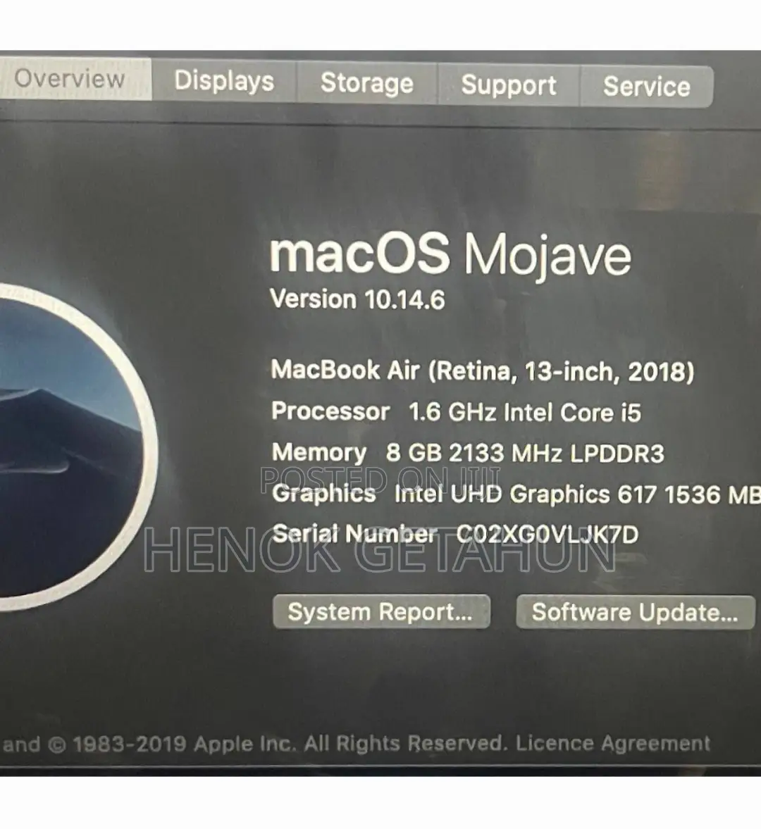 New Laptop Apple MacBook Air 2018 8GB Intel Core I5 SSD 256GB