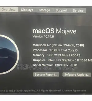 New Laptop Apple MacBook Air 2018 8GB Intel Core I5 SSD 256GB